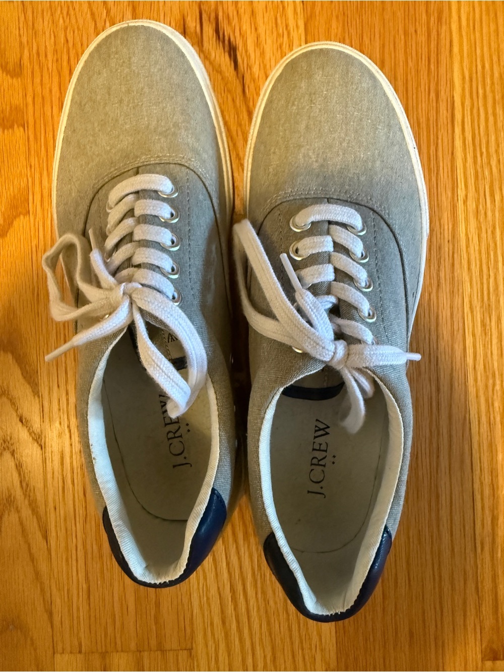 J. Crew Men’sGrey Canvas Lace-Up Sneakers